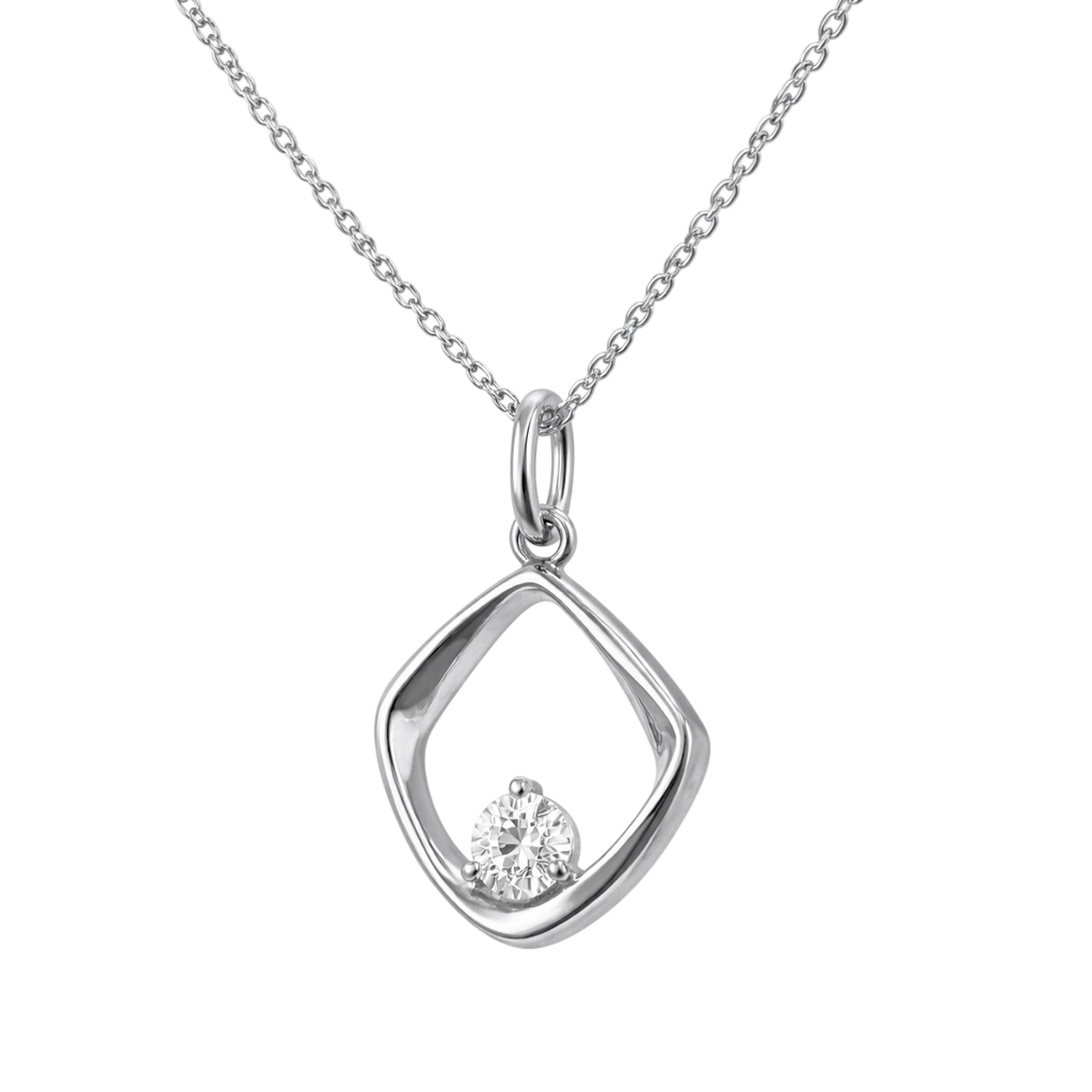 Collier Argent 925 Rhodié & Zirconium – Élégance Moderne