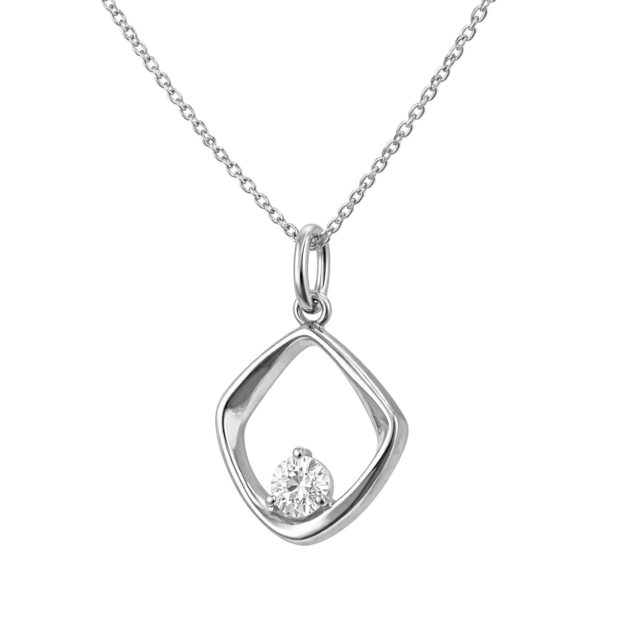 Collier Argent 925 Rhodié & Zirconium – Élégance Moderne