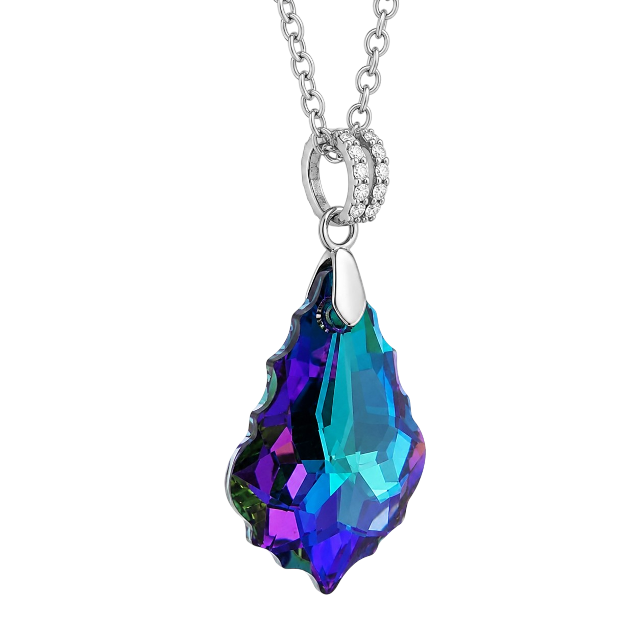 Collier Cristal Baroque Argent 925 Rhodié