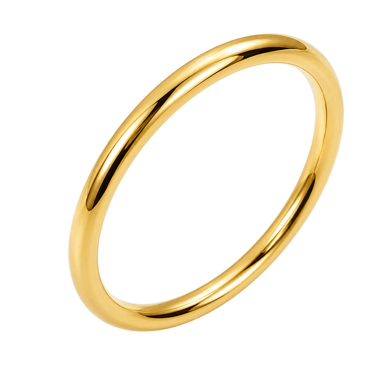 Alliance ronde en plaqué or 18 carats – 2 mm
