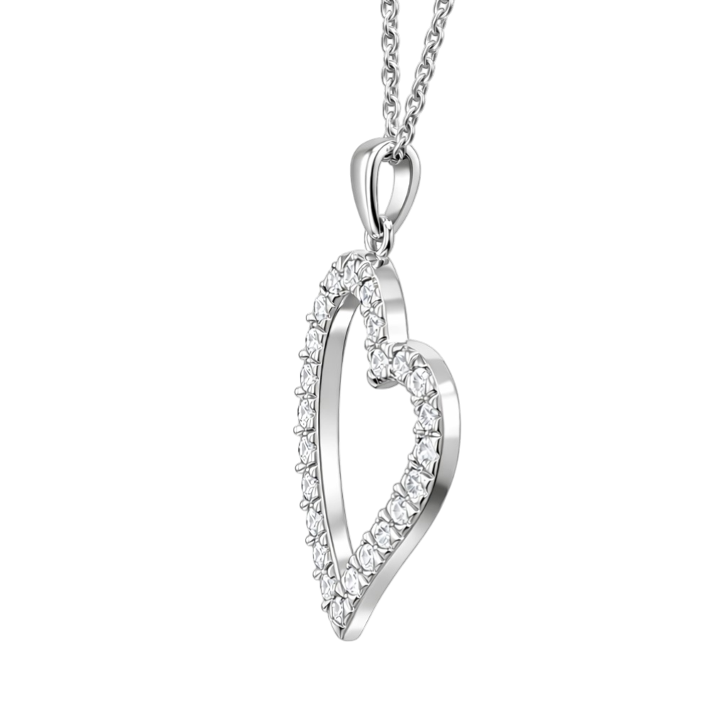 Collier Cœur Éclat – Argent 925 Rhodié & Zirconium