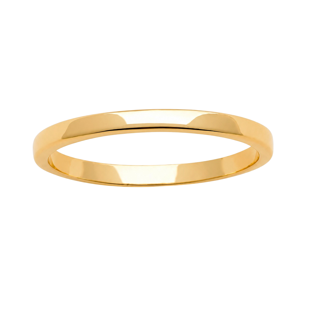 Alliance Fil Carré Plaqué Or 18 Carats – 2 mm