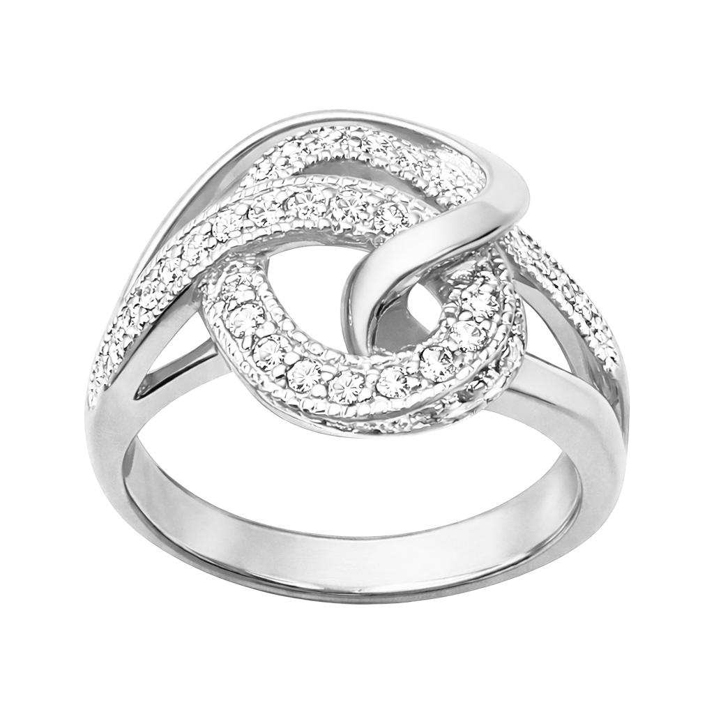 Bague Design en Argent 925 Rhodié & Zirconium