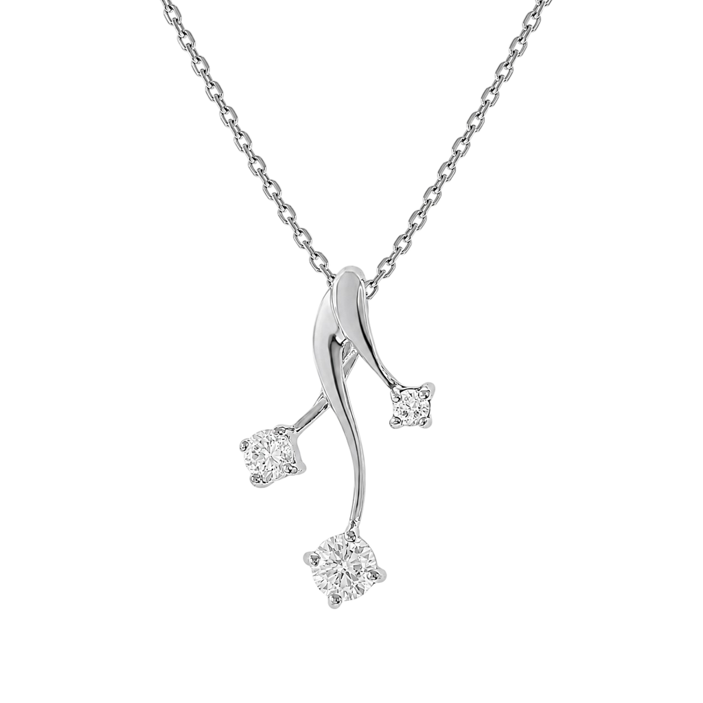 Collier Argent 925 Rhodié & Zirconiums Élégance Croisée