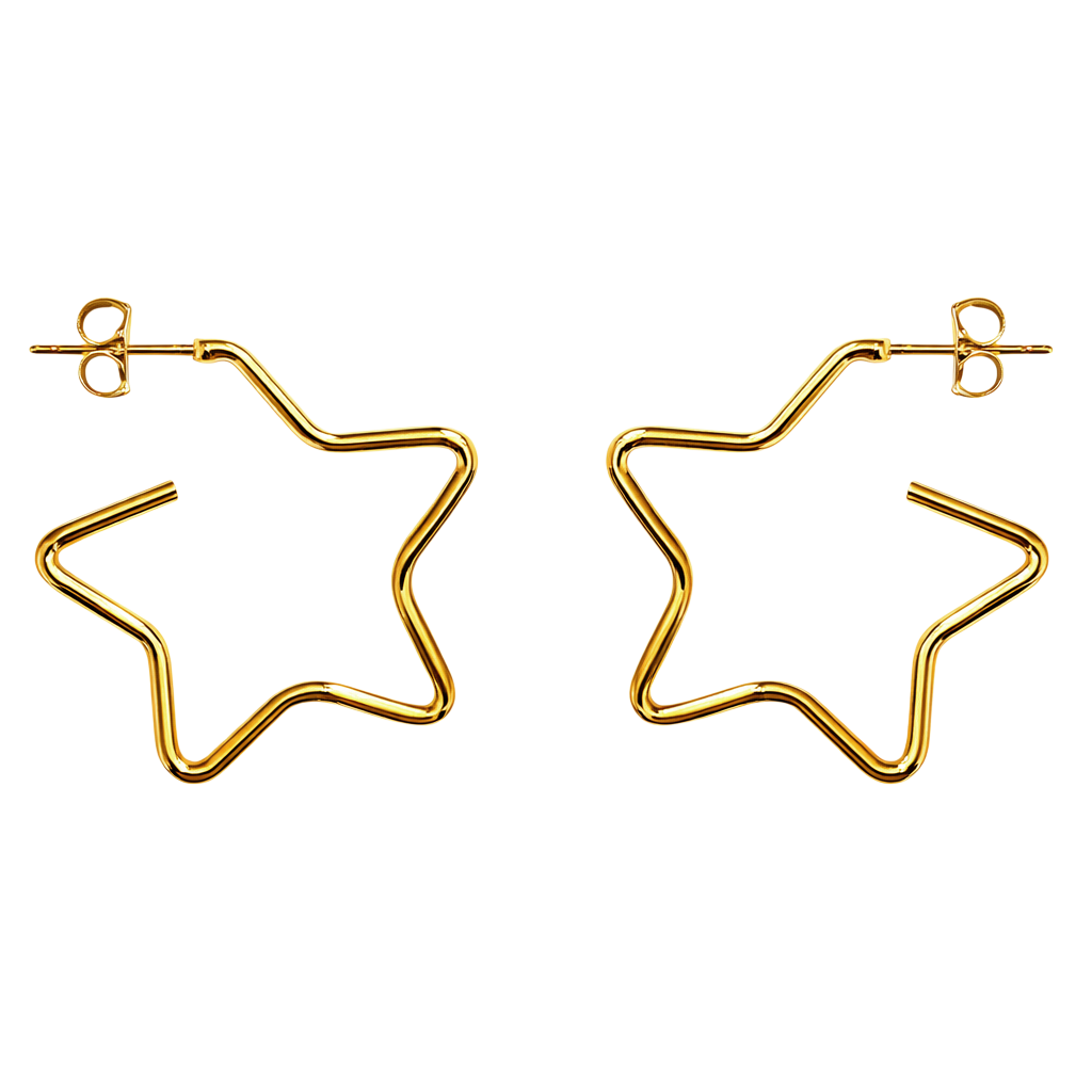 Boucles d’oreilles Étoiles – Plaqué Or 18 Carats