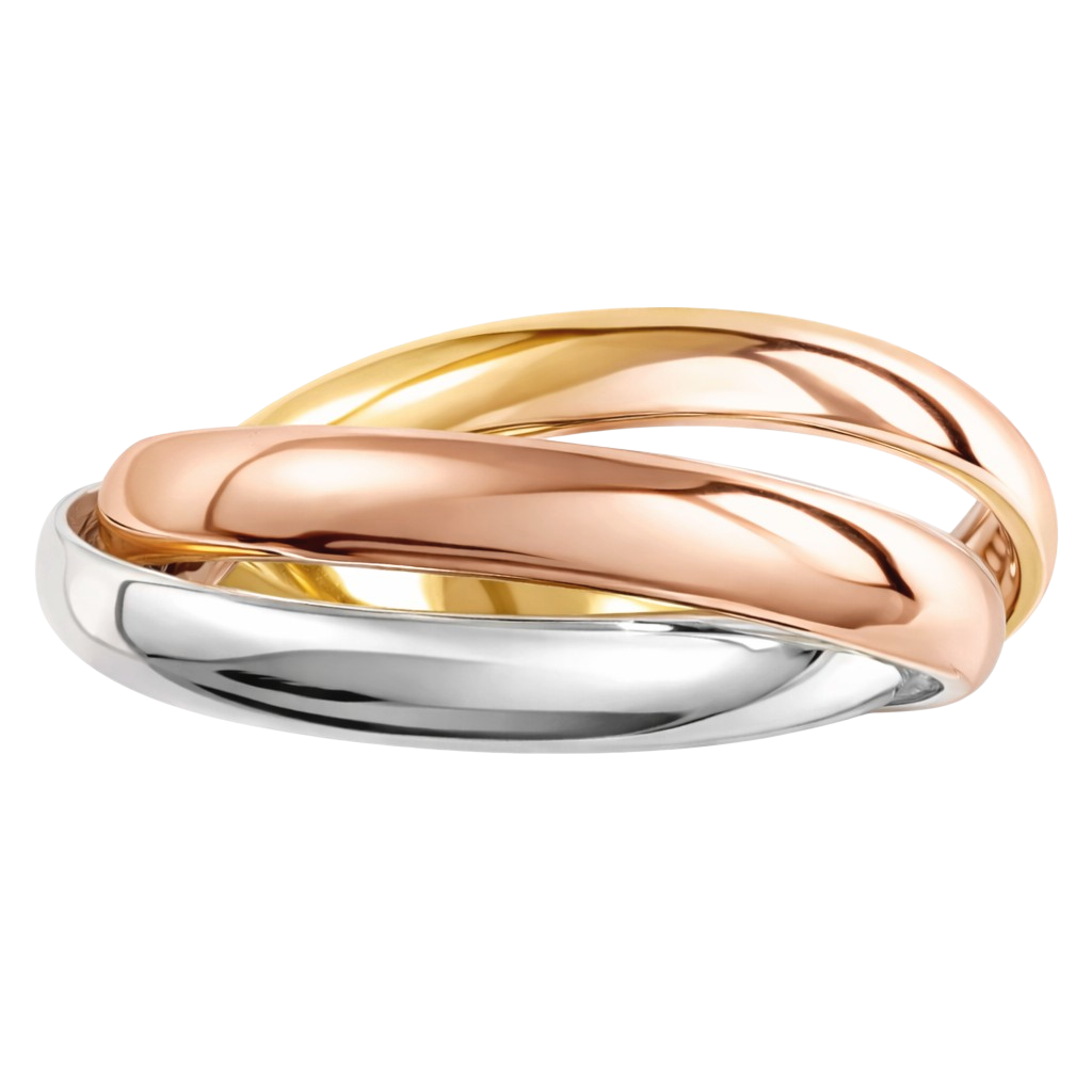 Bague 3 anneaux entrelacés – Plaqué or 18 carats