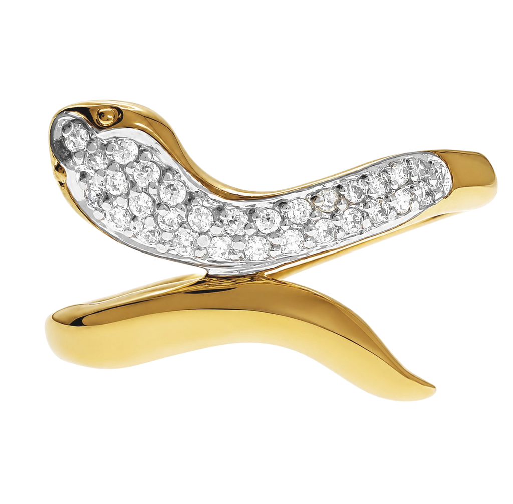 Bague Serpent – Plaqué Or 18 Carats & Zirconiums