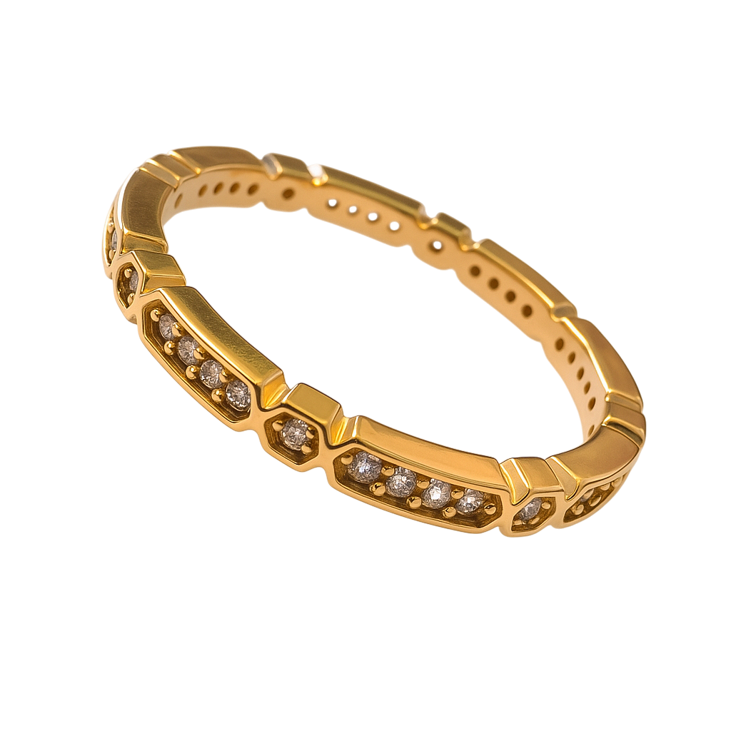 Bague Femme plaqué or – Anneau zirconium étincelant