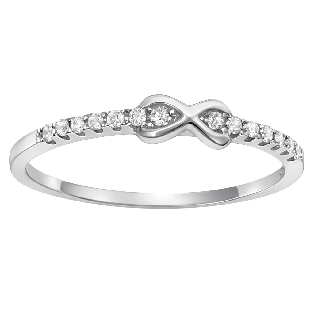 Bague Infini en Argent 925 Rhodié & Zirconium
