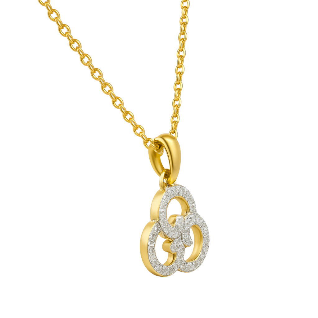 Collier Femme Plaqué Or – Pendentif Trèfle Élégant Pavé de Zircons – Chaîne 40 + 5 cm