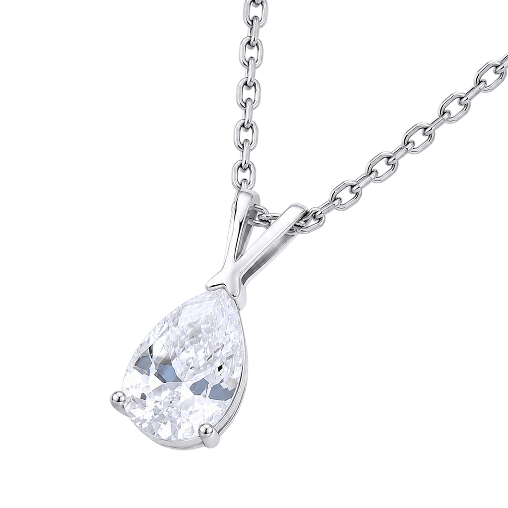 Collier Poire Éclat – Argent 925 Rhodié & Zirconium
