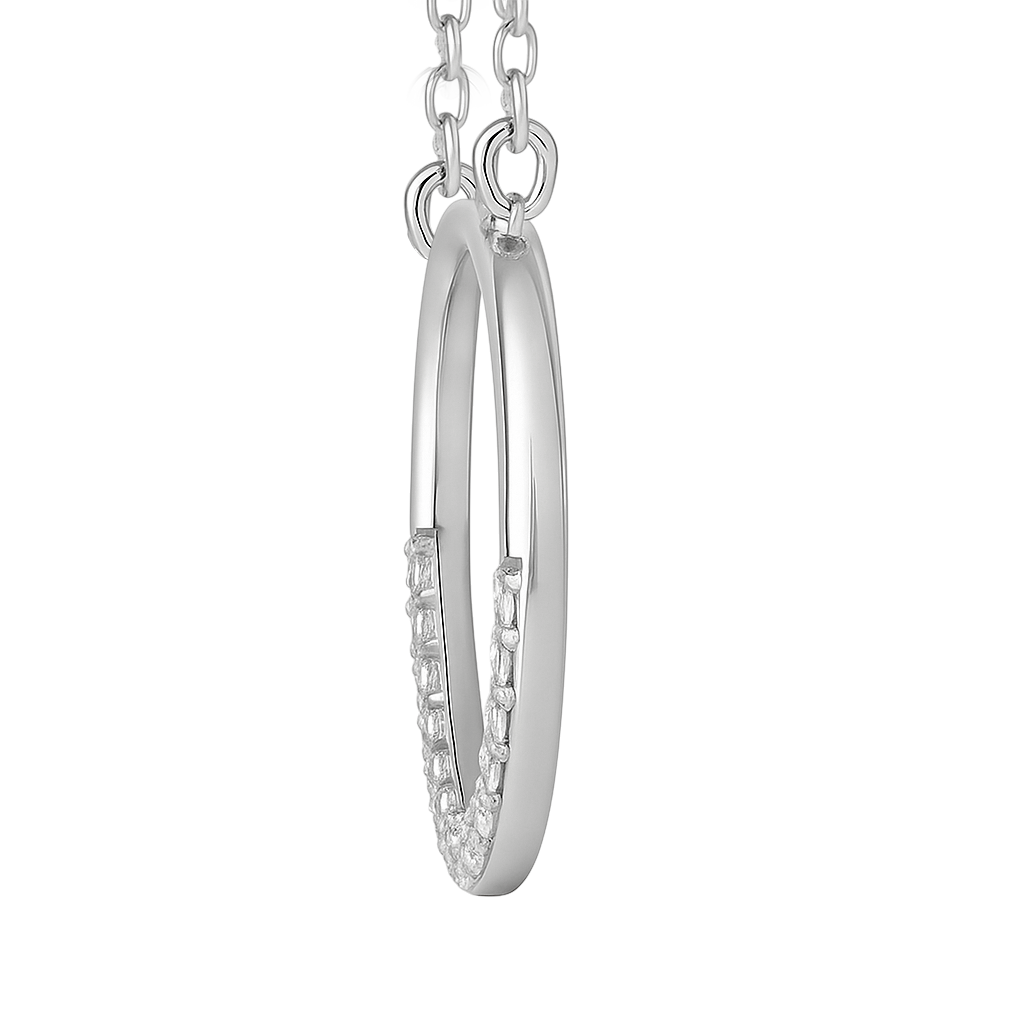 Collier Cercle en Argent 925 Rhodié & Zirconium