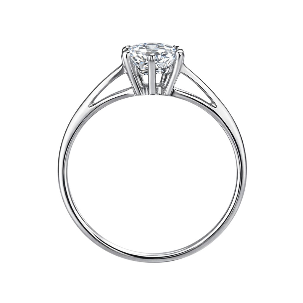 Bague Solitaire Zirconium 6 mm – Argent 925 Rhodié