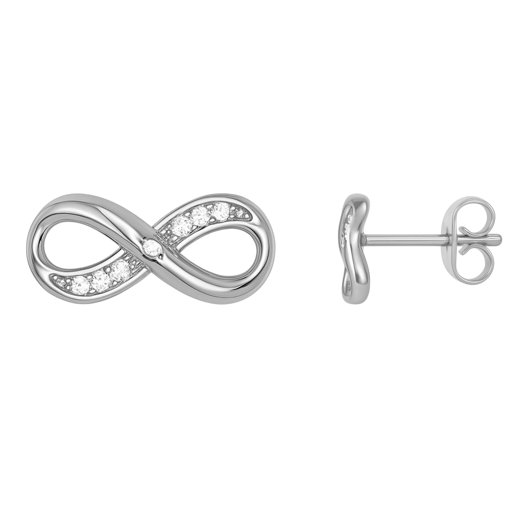 Boucles d’oreilles Infinity – Argent 925 & Zirconiums