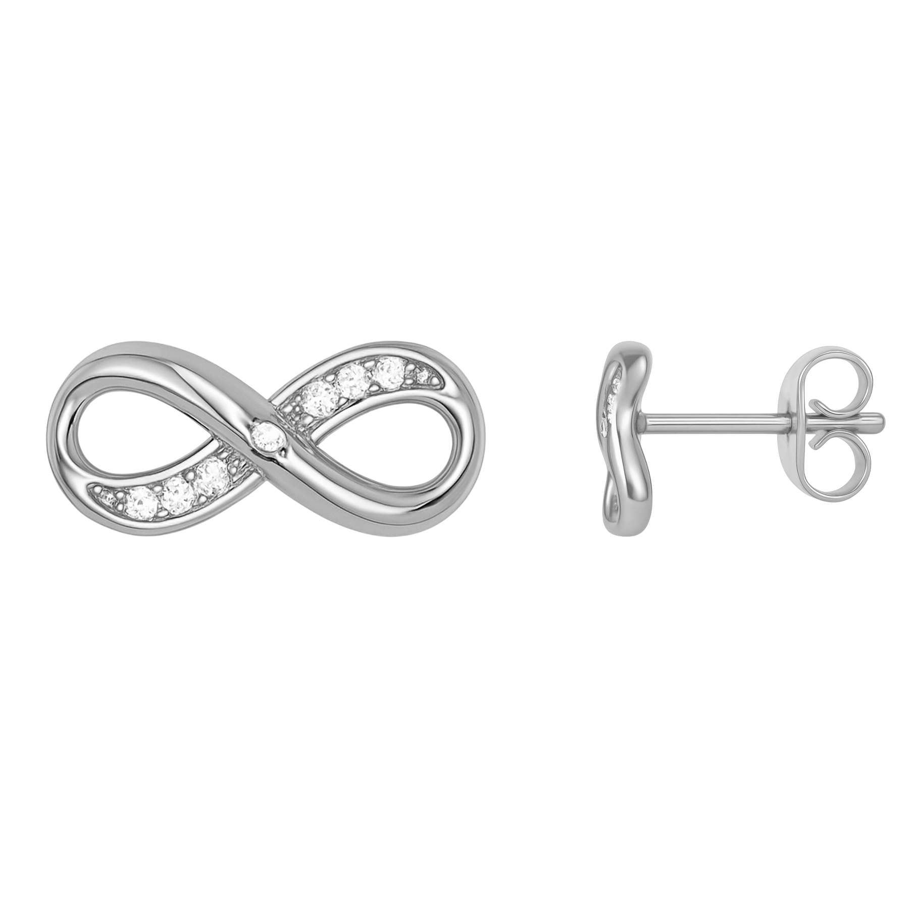Boucles d’oreilles Infinity – Argent 925 & Zirconiums