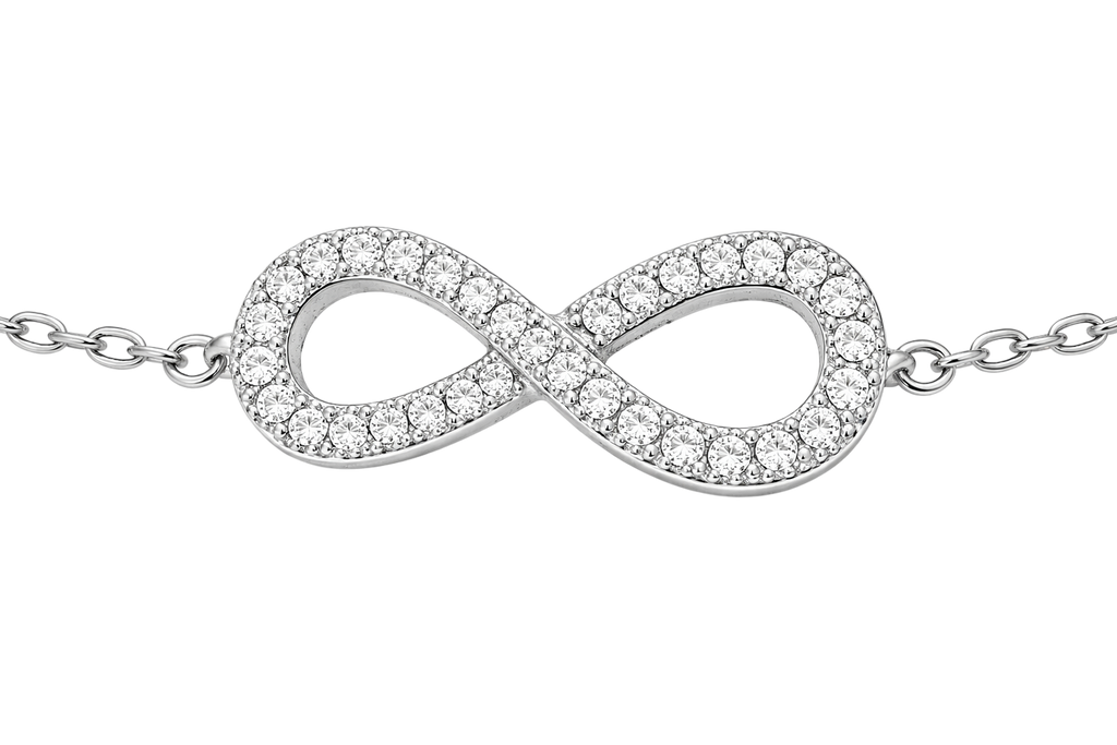 Bracelet Infini – Argent 925 rhodié & Zirconiums