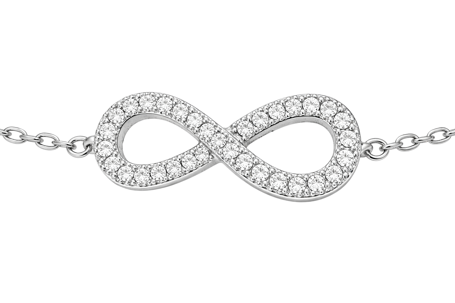 Bracelet Infini – Argent 925 rhodié & Zirconiums