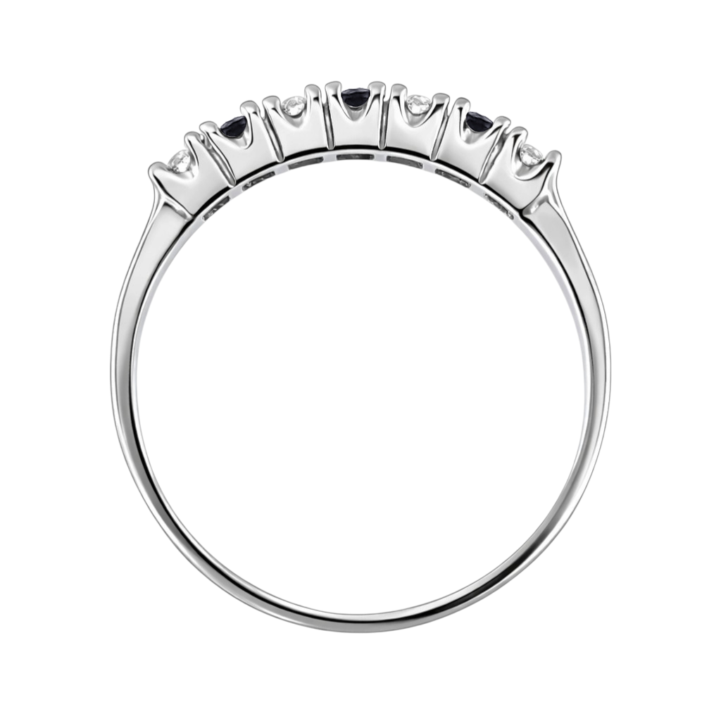 Bague Alternance Saphir & Zirconium – Argent 925 Rhodié