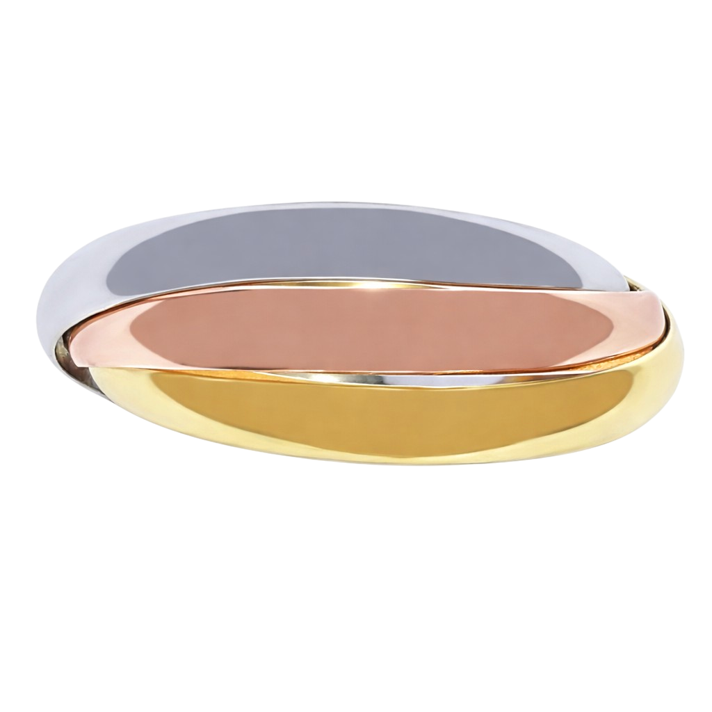 Bague 3 anneaux entrelacés – Plaqué or 18 carats