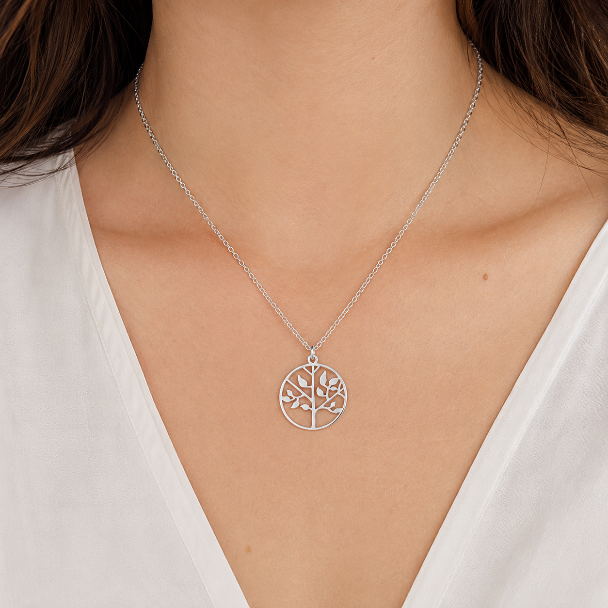 Collier Arbre de Vie en Argent 925 Rhodié