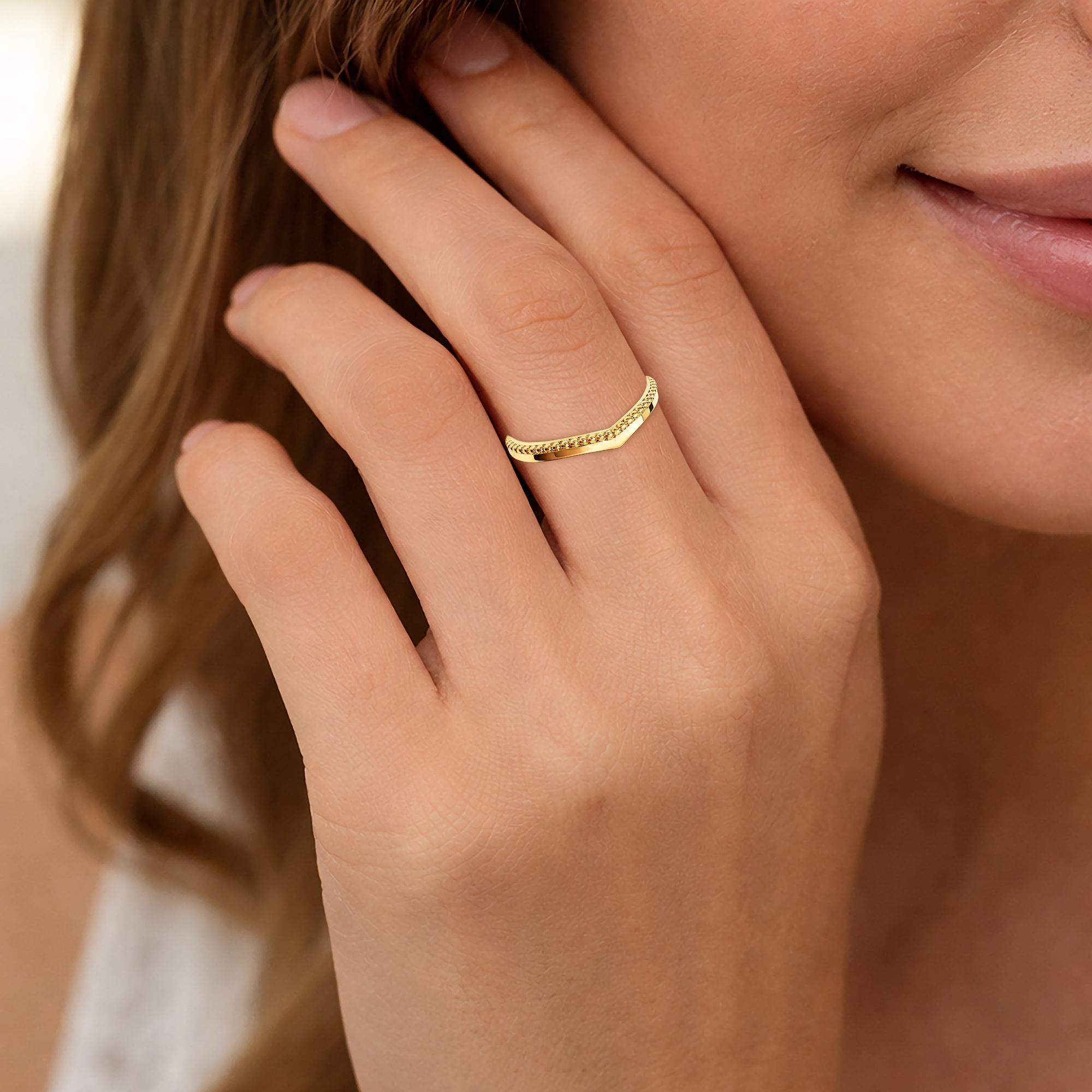 Bague Élégance Sculptée – Plaqué Or 18 Carats