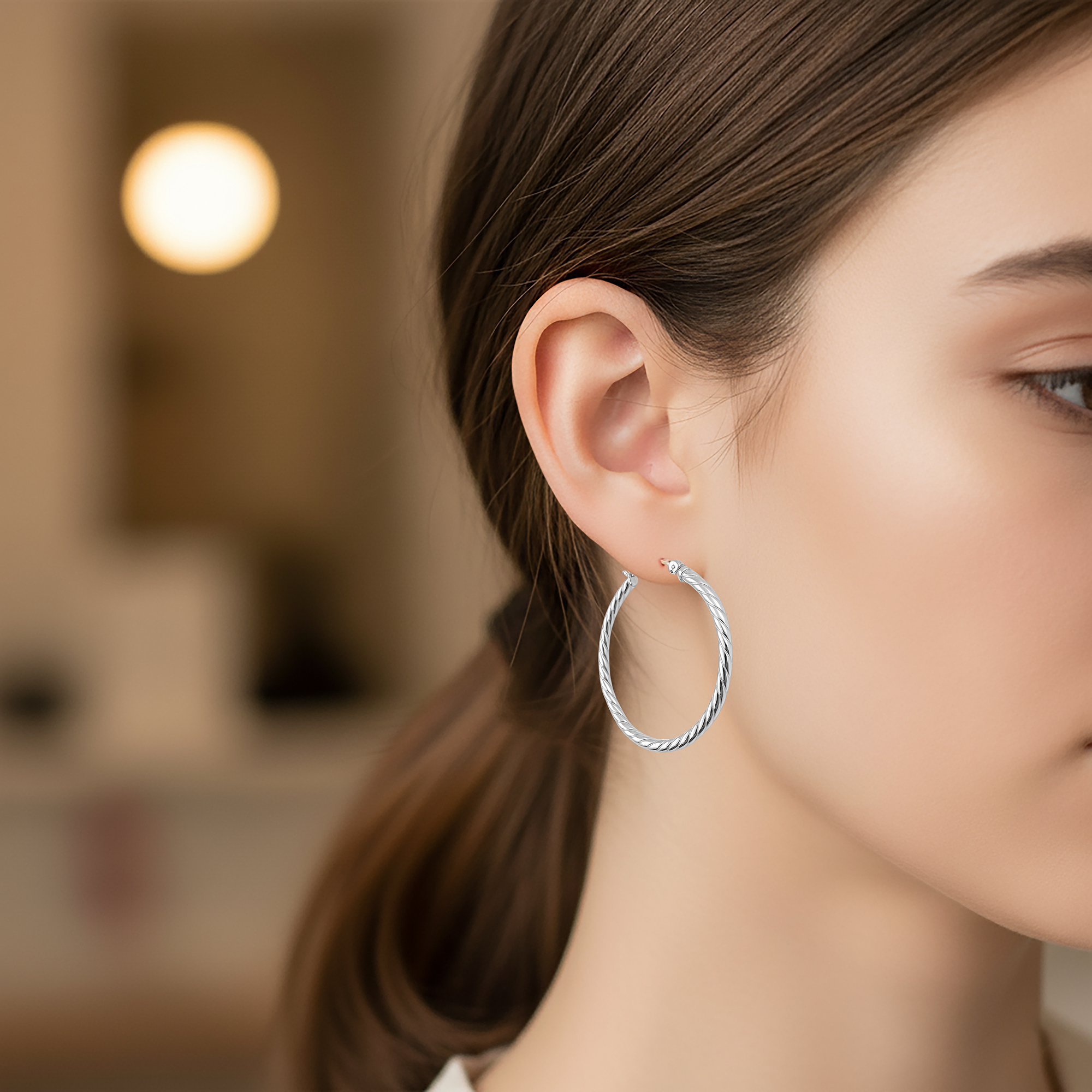 Boucles d’Oreilles Créoles Torsadés en Argent 925 – Créoles Élégantes & Intemporelles