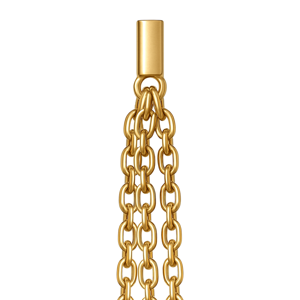 Boucles d’oreilles plaqué or – Trio de fines chaînes