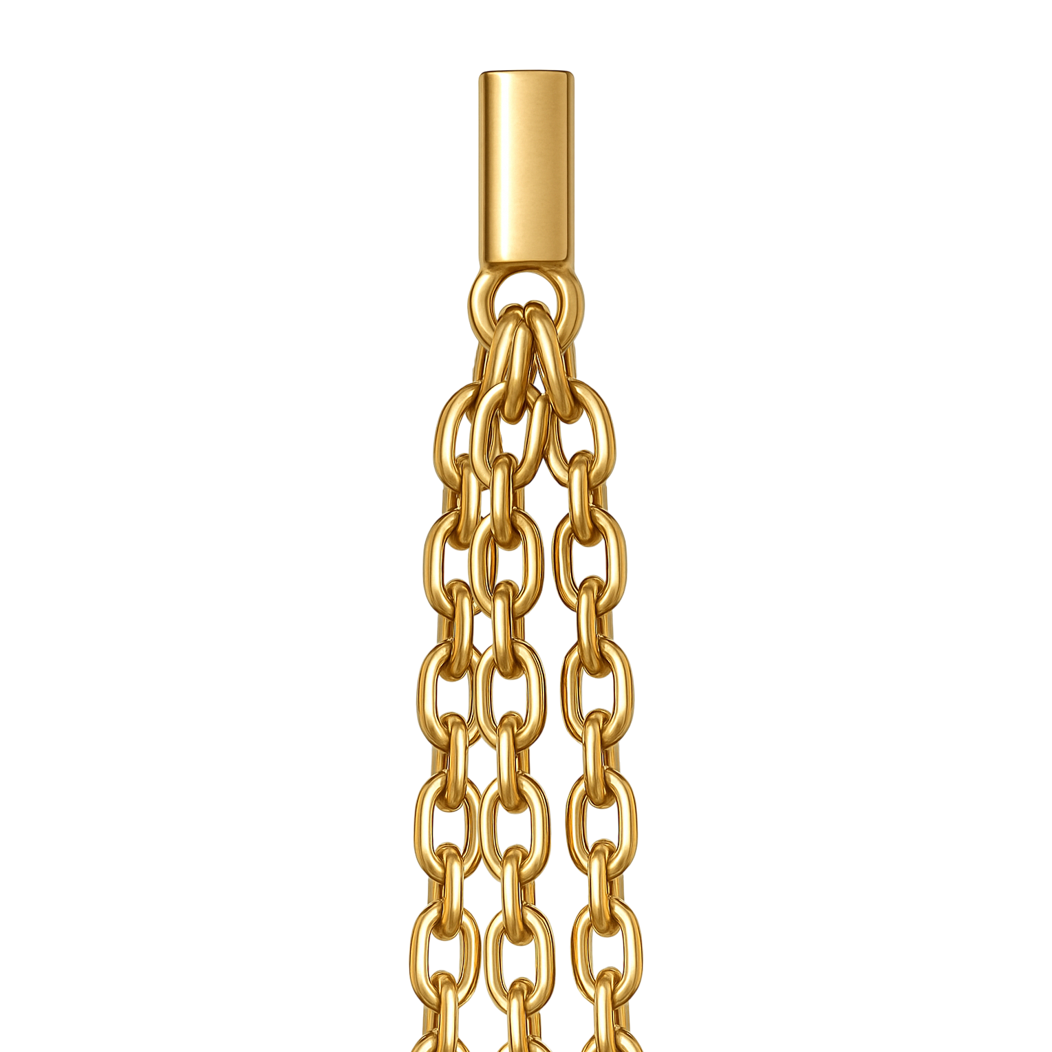 Boucles d’oreilles plaqué or – Trio de fines chaînes