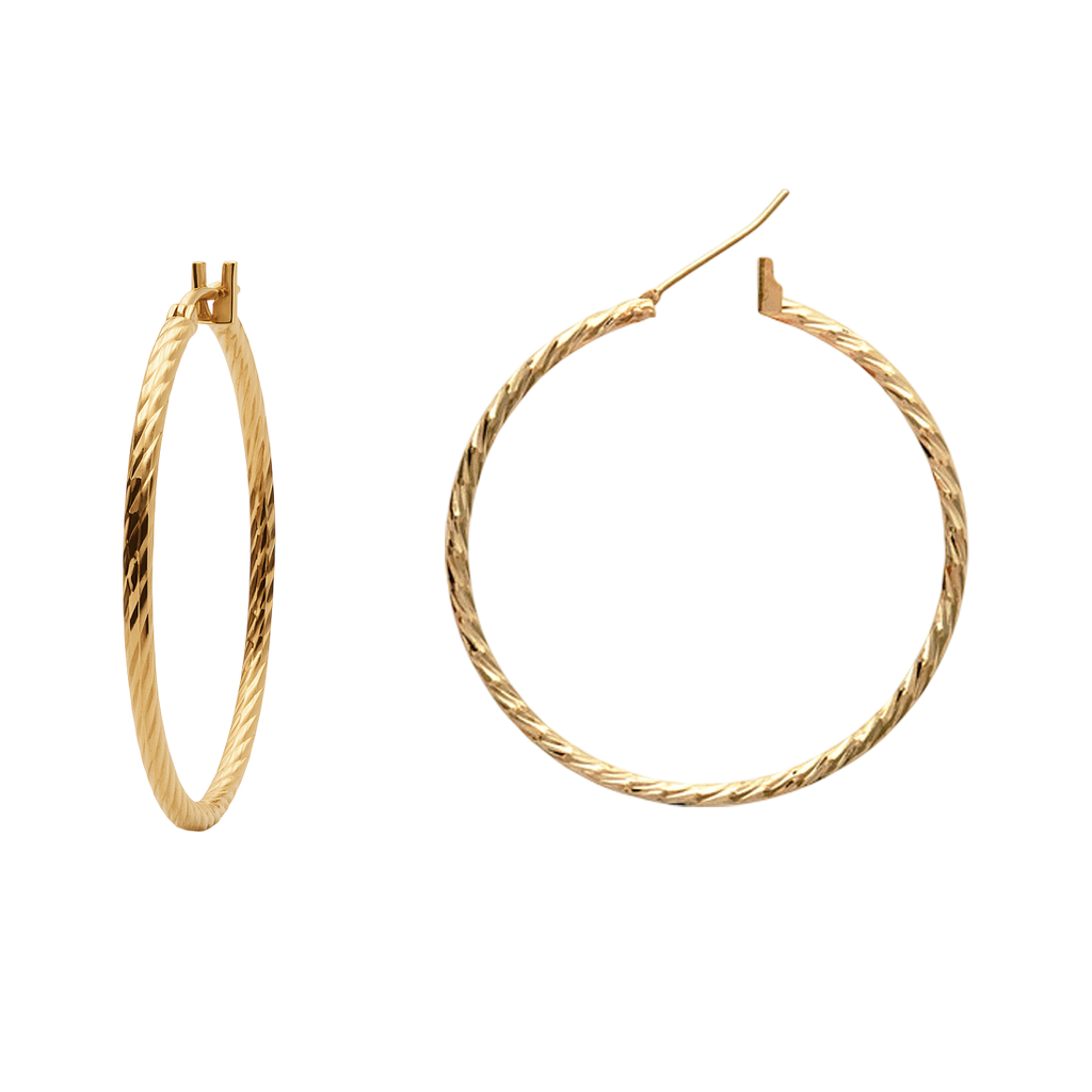 Créoles Plaqué Or 4 cm – Finition Torsadée