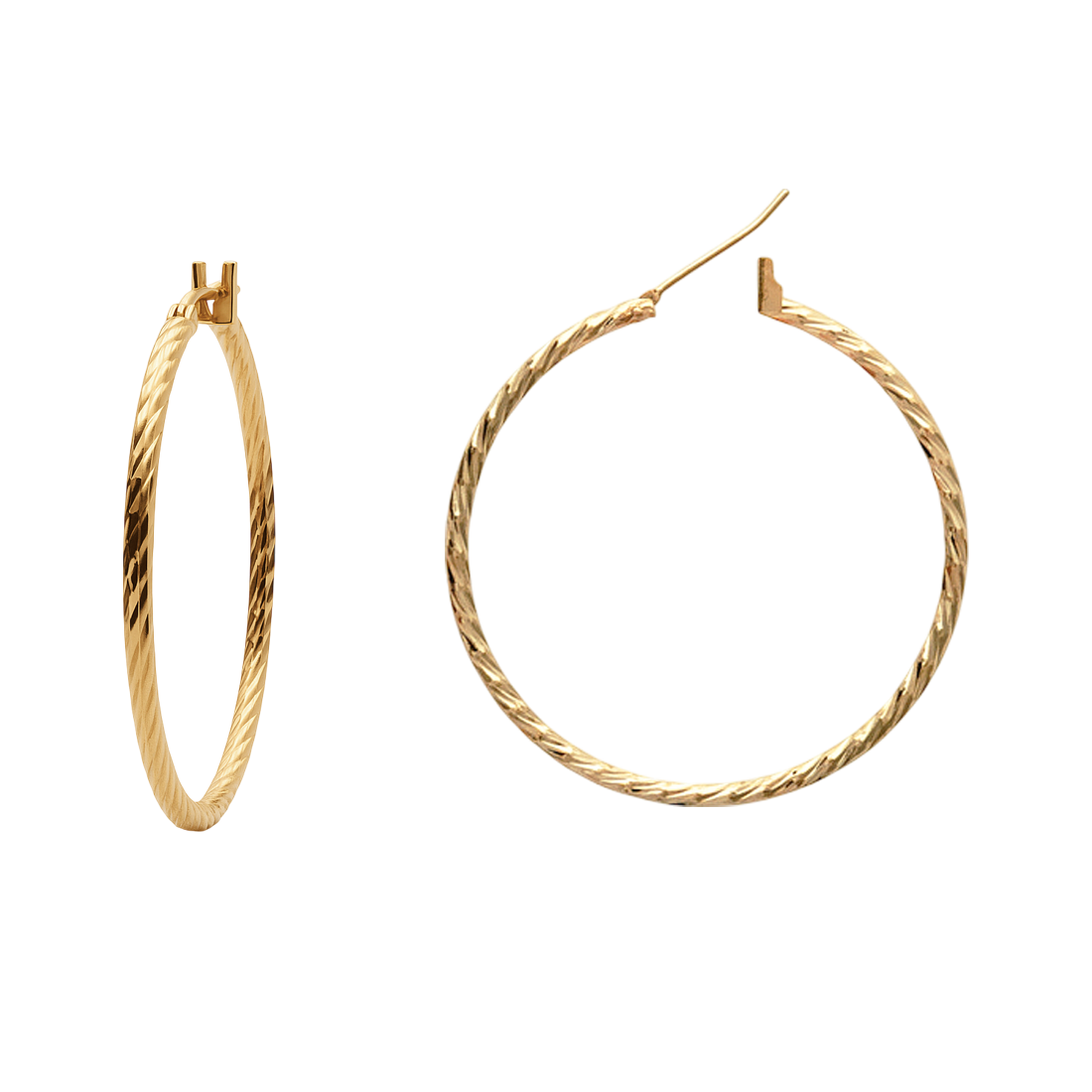 Créoles Plaqué Or 4 cm – Finition Torsadée