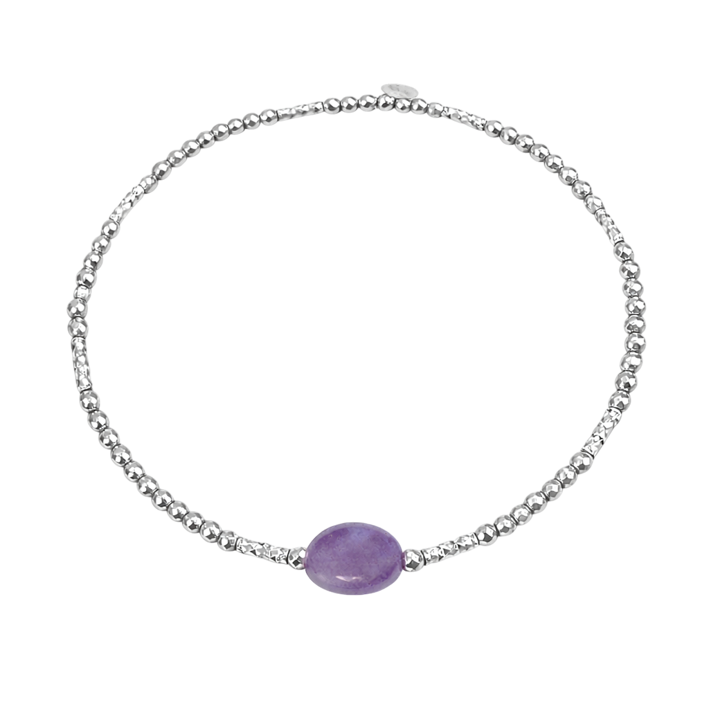 Bracelet en Argent 925 Rhodié & Améthyste