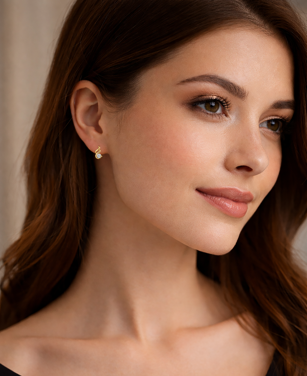 Boucles d’oreilles plaqué or 18 carats & zirconium