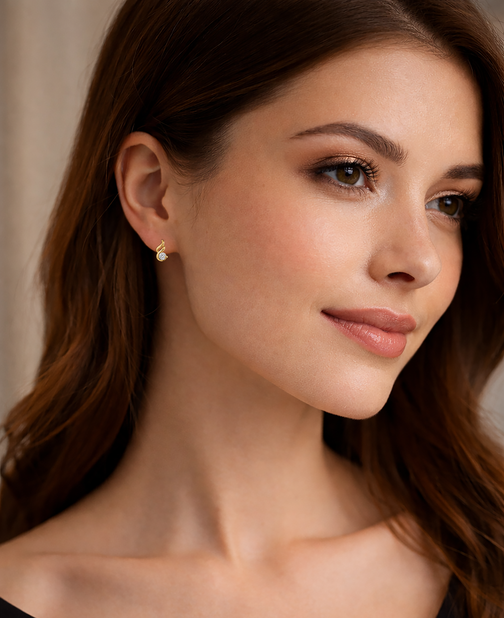 Boucles d’oreilles plaqué or 18 carats & zirconium