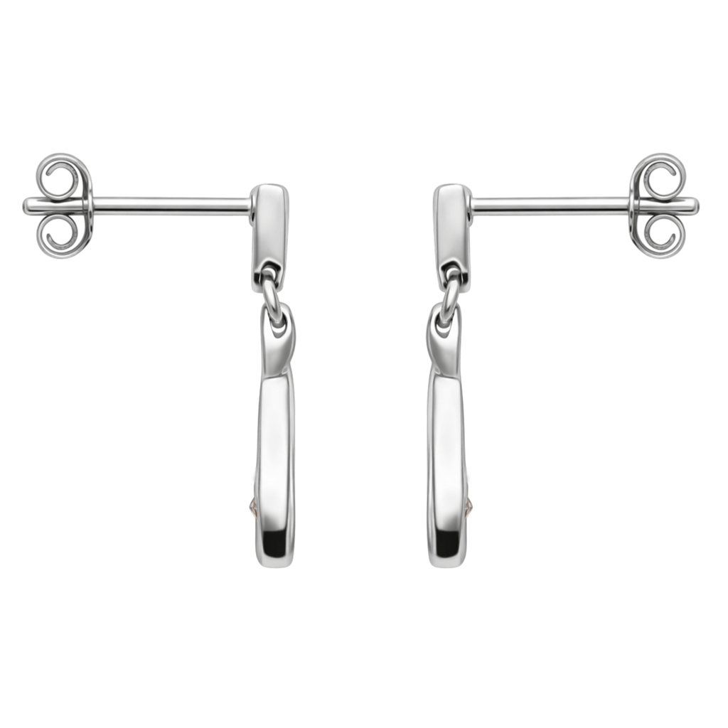 Boucles d’oreilles Argent 925 Rhodié & Zirconium – Élégance Intemporelle