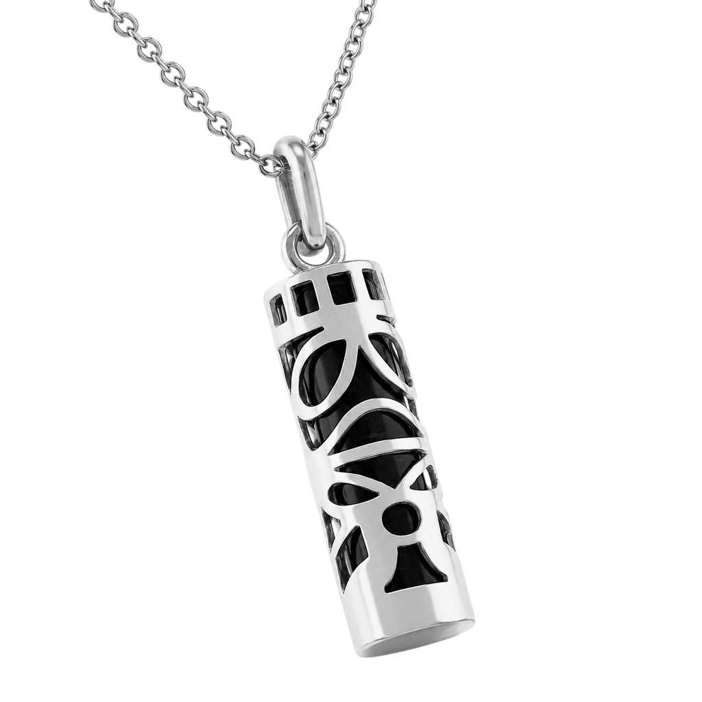 Collier Grand Tiki en Argent 925 & onyx noir – Mixte