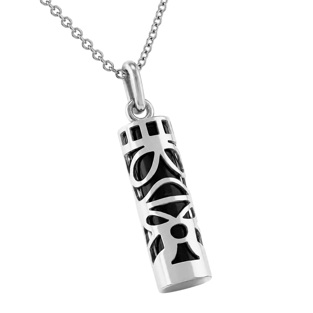 Collier Grand Tiki en Argent 925 & onyx noir – Mixte