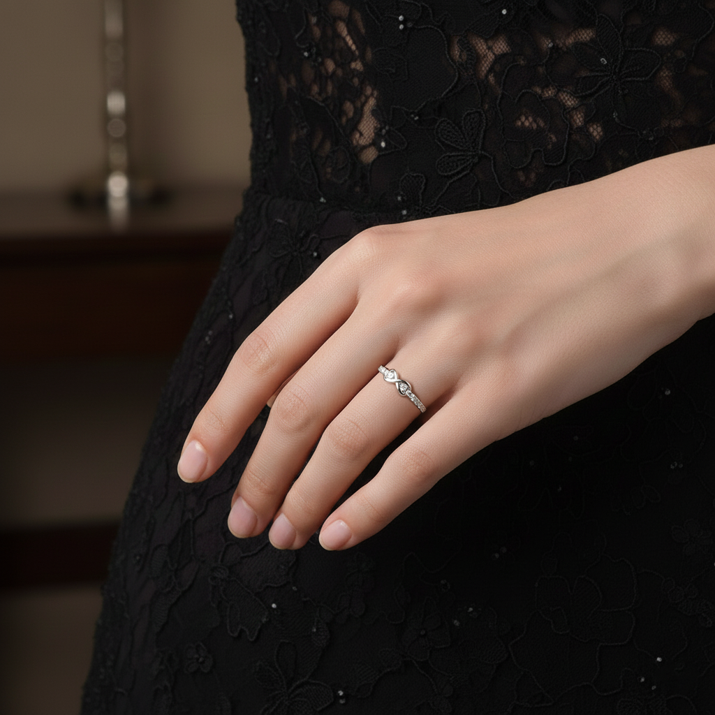 Bague Infini en Argent 925 Rhodié & Zirconium