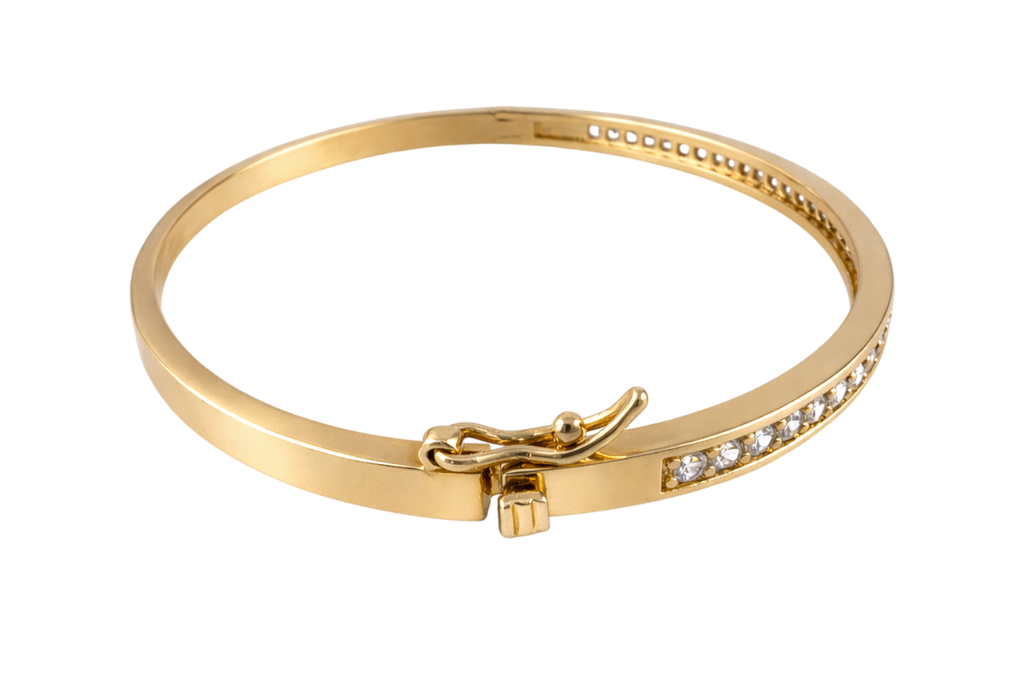 Bracelet Jonc Luxuria – Plaqué Or 18 Carats & Zirconium