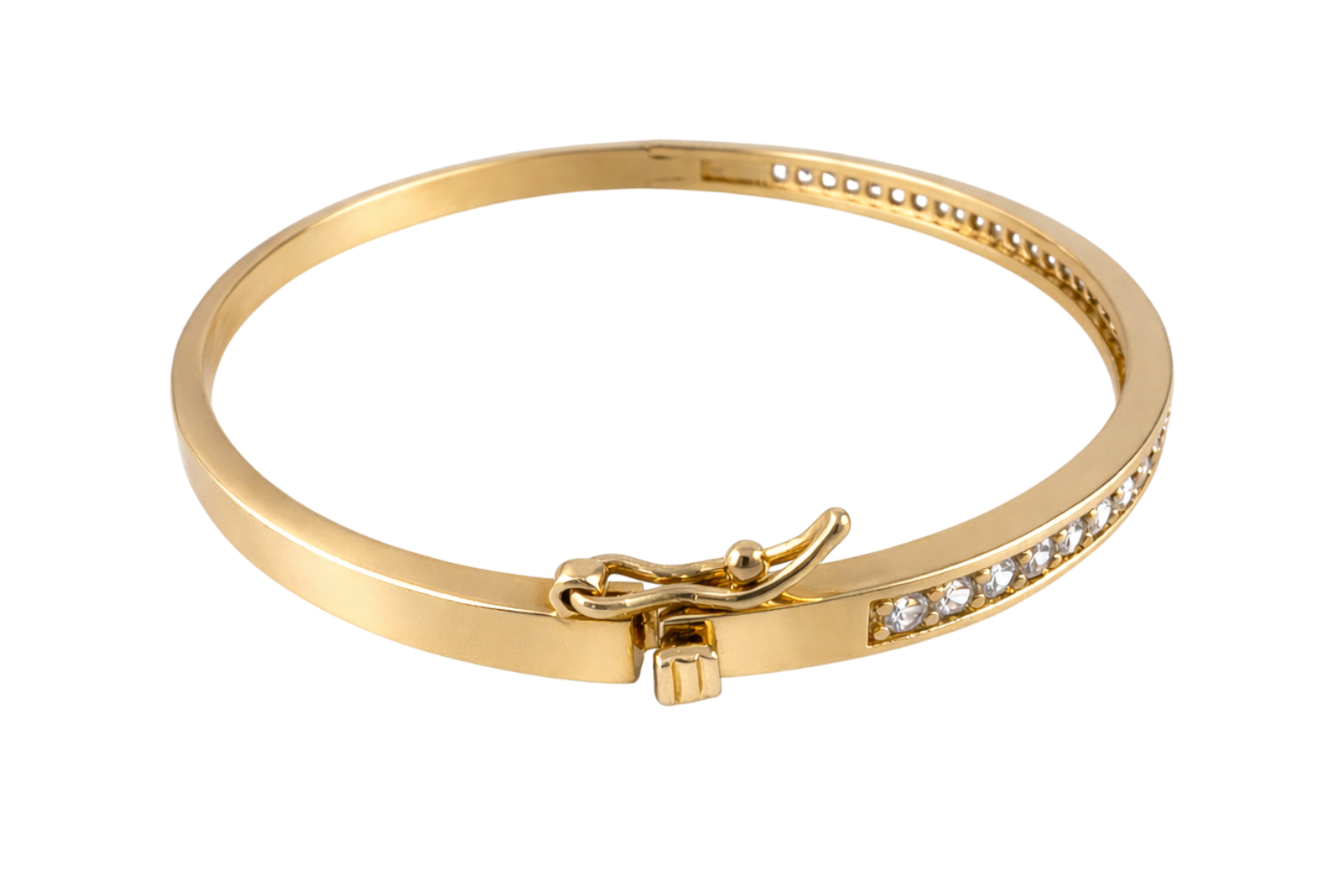 Bracelet Jonc Luxuria – Plaqué Or 18 Carats & Zirconium