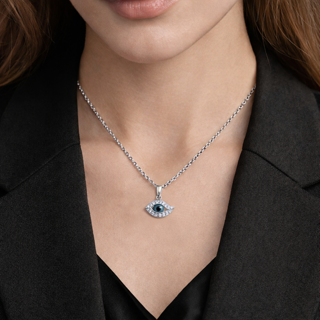 Collier Œil Protecteur – Argent 925 Rhodié