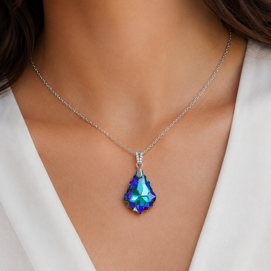 Collier Cristal Baroque Argent 925 Rhodié