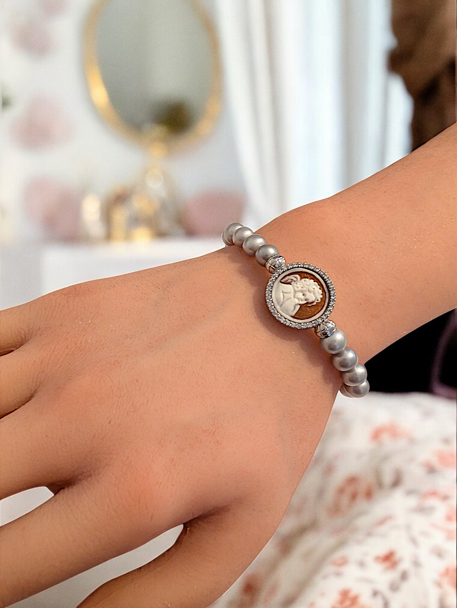 Bracelet Ange – Argent 925 Rhodié & Perles Grises