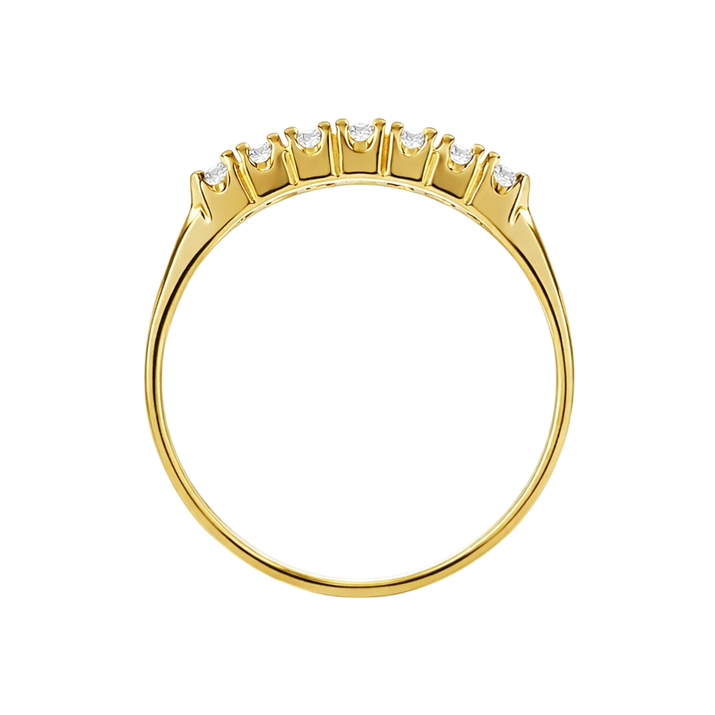 Bague Zirconia Élégance – Plaqué Or 18 Carats & Zirconiums 3 mm