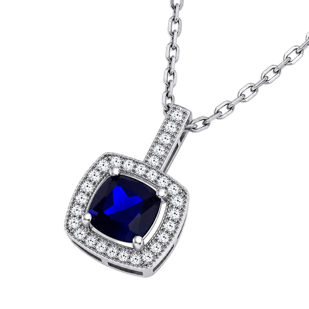 Collier Saphira Bleu – Argent 925 Rhodié & Zirconiums