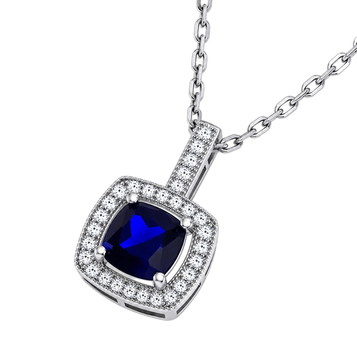Collier Saphira Bleu – Argent 925 Rhodié & Zirconiums