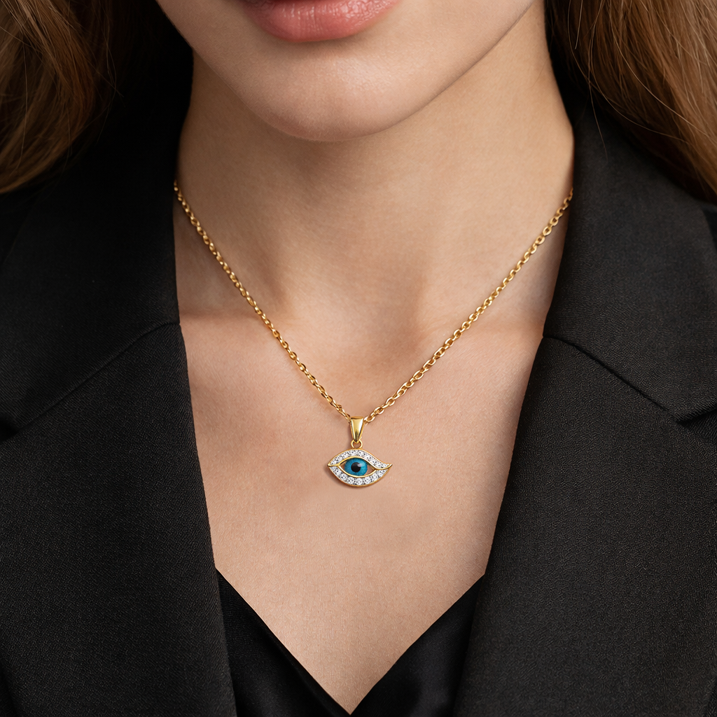 Collier Œil Protecteur – Plaqué Or 18 Carats