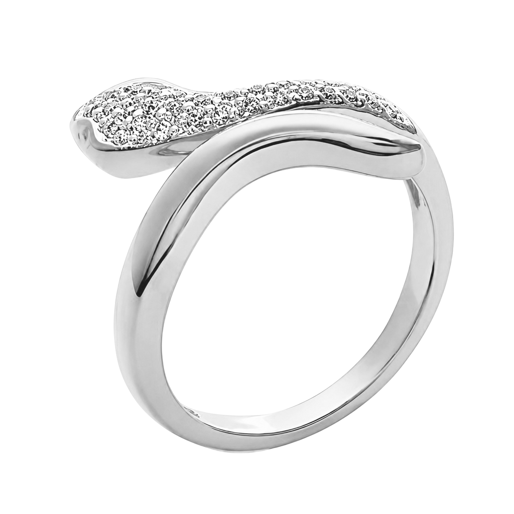 Bague Serpent Argent 925 Rhodiée & Zirconiums