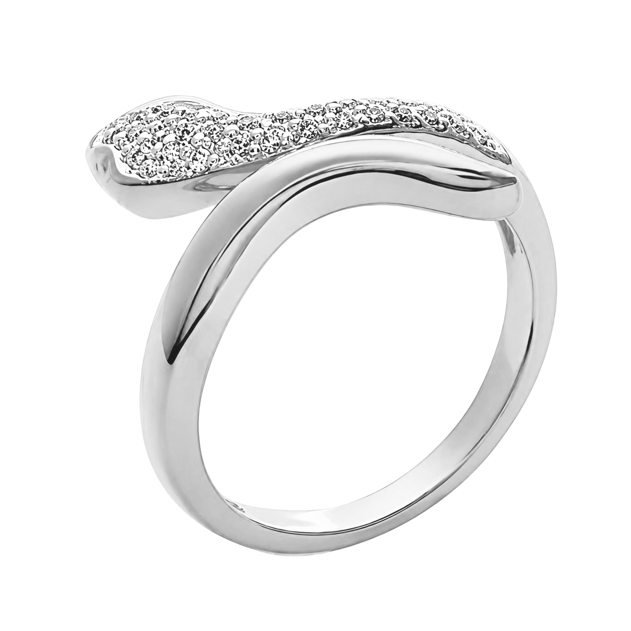 Bague Serpent Argent 925 Rhodiée & Zirconiums