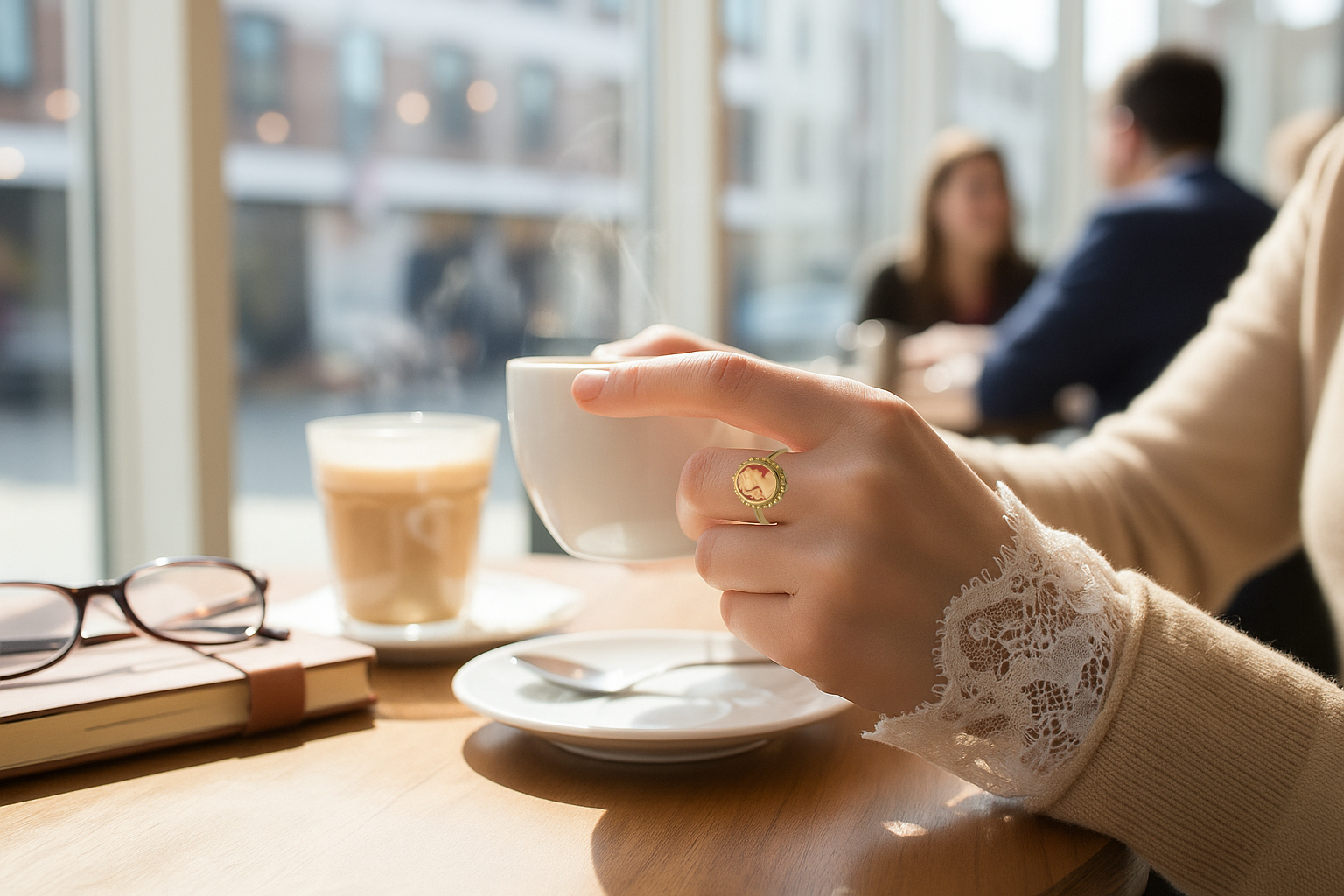 Bague Camée Rouge – Plaqué Or  | Bijou Femme Élégant & Intemporel