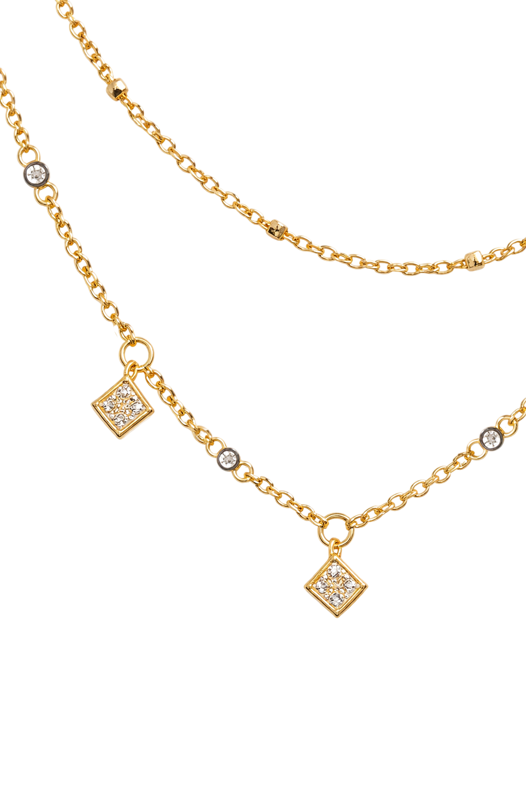 Collier Double Rang en Plaqué Or 18 Carats & Zirconium
